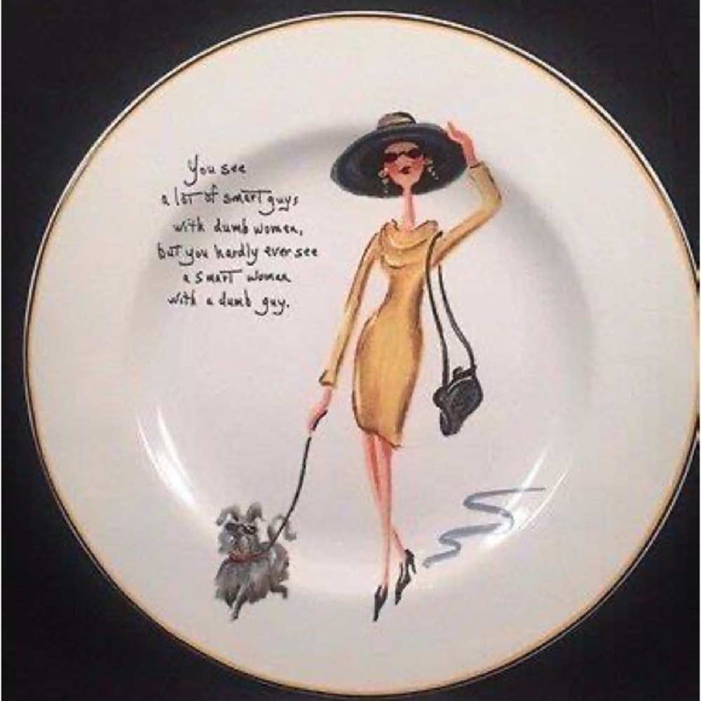 🆕 Sakura Chic 4pc Glamour Fashion Illustration Ceramic Porcelain Plates Set - Picture 5 of 8